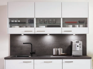 nobilia Küchenarbeitsplatte Beton Schiefergrau 354 und Nischenverkleidung Küche Touch 332 Langteile Küche