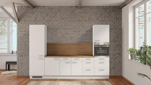 nobilia Küche Nordhorn 315 cm Alpinweiß matt günstige Küche Eiche Provence komplette Einbauküche