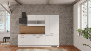 nobilia Küchenzeile Detmold 270 cm Weiß abverkauf Eiche Provence komplette Einbauküche