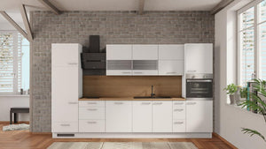nobilia küchenzeile Hamm 360 cm Weiß matt günstig Eiche Provence komplett mit Kochfeld