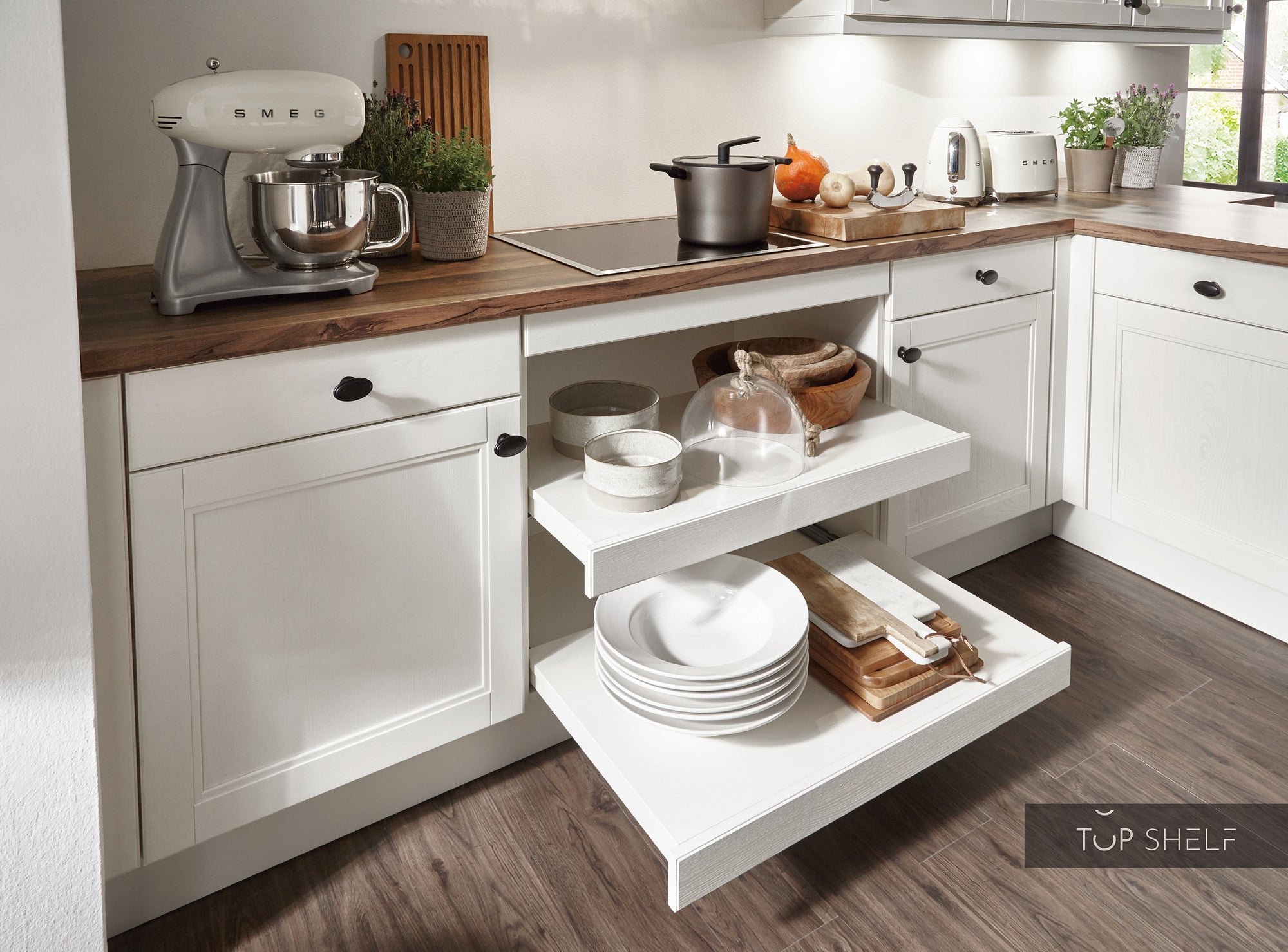 nobilia Winkelküche Eckküche York 901 Echtholz Seidengrau lackiert 360x250+120cm konfigurierbar mit E-Geräten