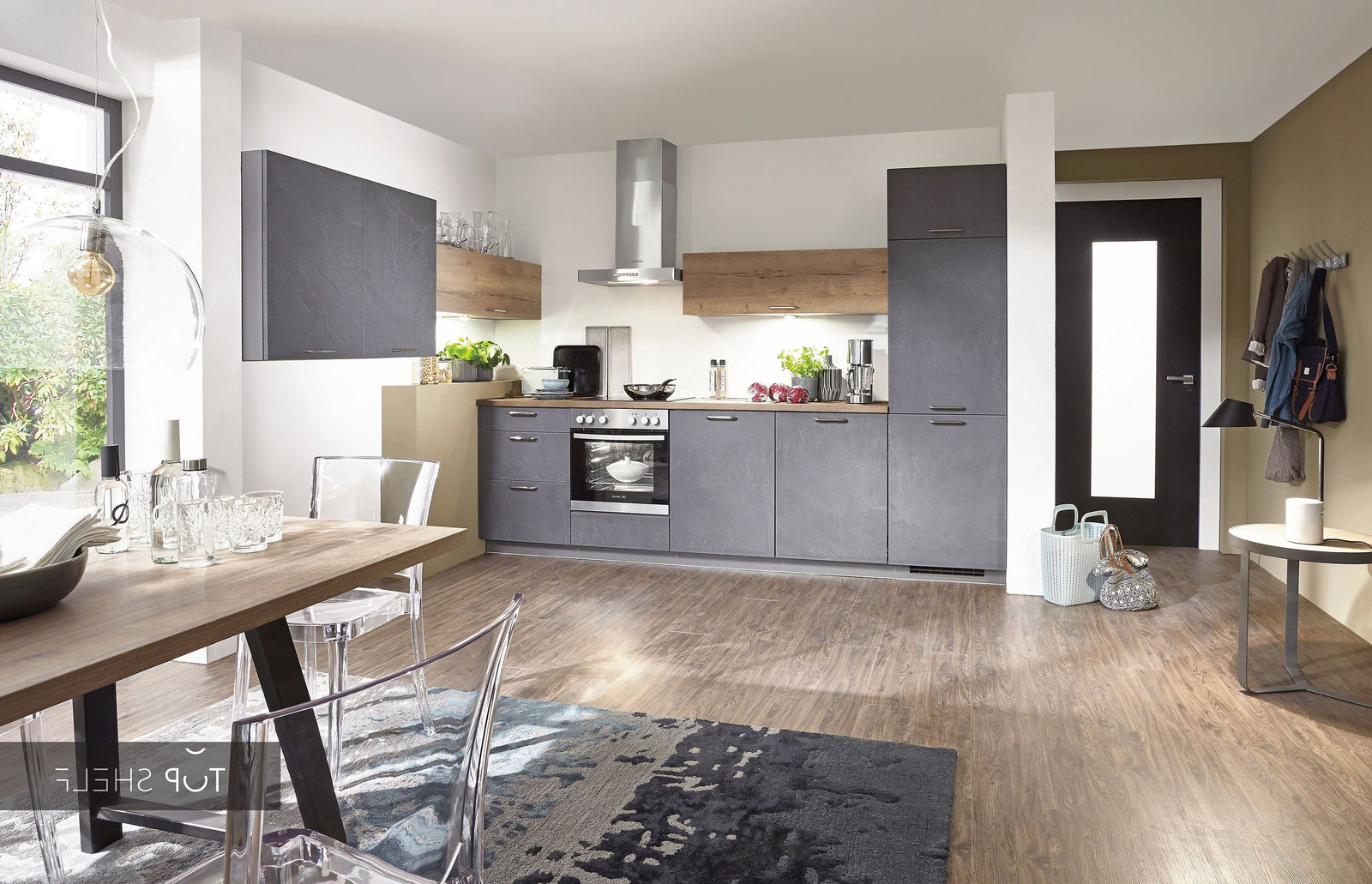 nobilia keuken StoneArt 303 grijs leisteen 240 + 290 cm configureerbaar -