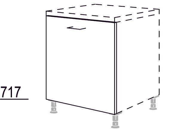 nobilia Geschirrspülerfront 45 cm Türfront Küchenschrank Geschirrspüler in Alpinweiß GSBD 45-l
