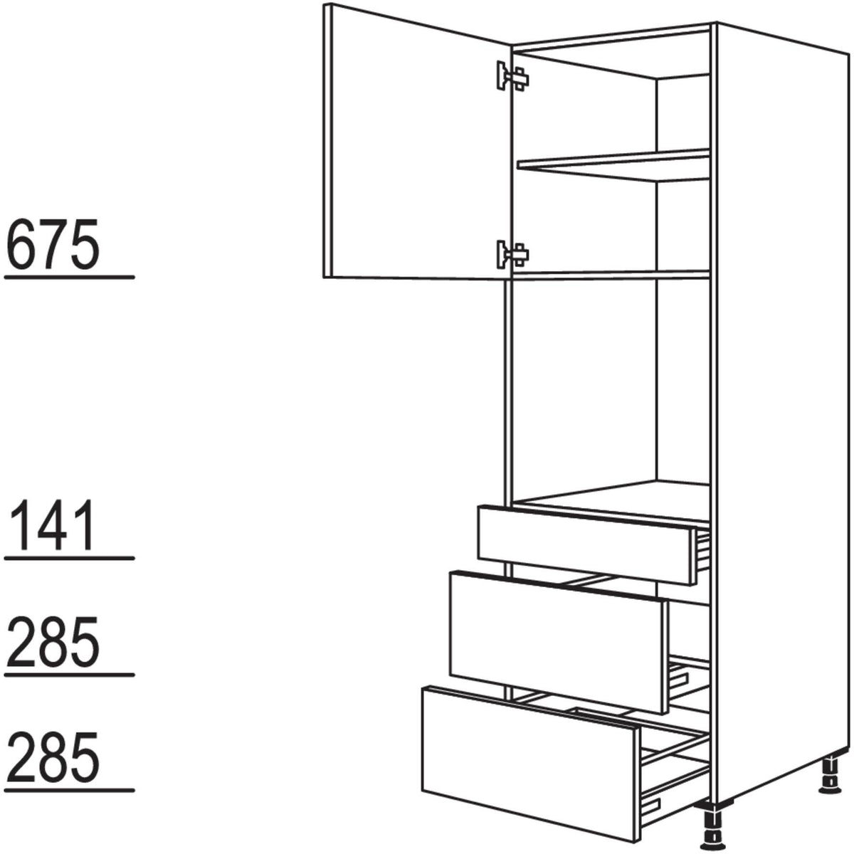41419-nobilia Hochschrank für Backofen und Mikrowelle GOS2A-1 60cm top-shelf.de