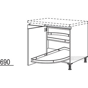 Nobilia Eckschrank mit Holzdrehböden NUEBD90-45 51086