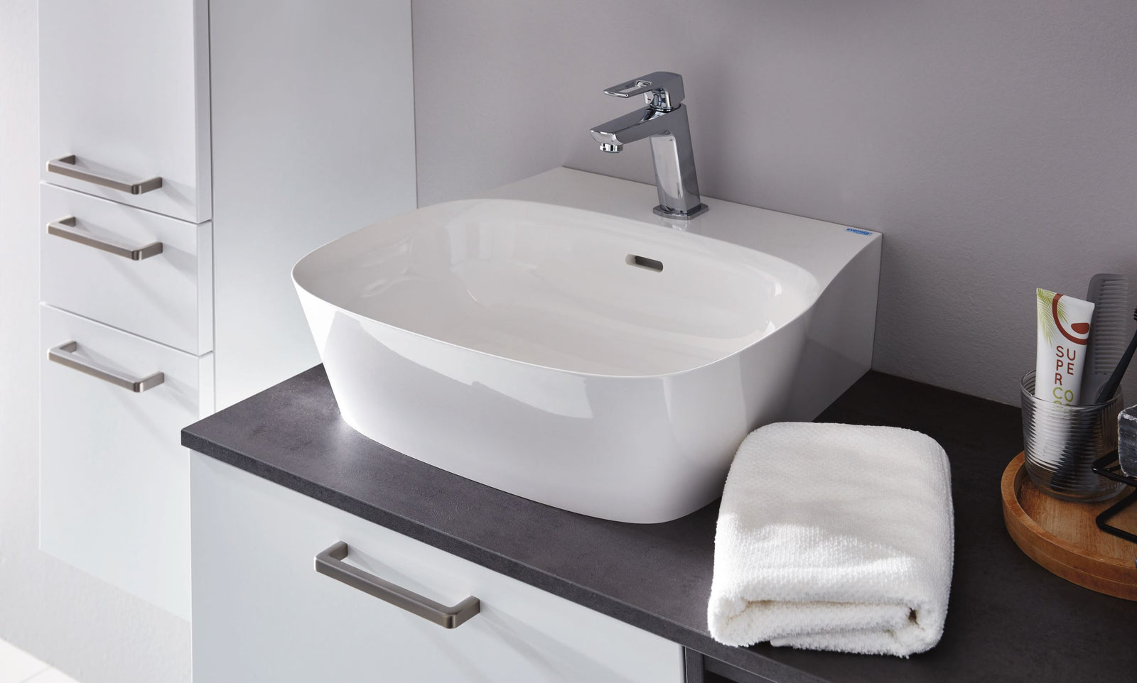 MARMITE Meuble-lavabo / Lavabo WB 0002 W 520C  1 trou pour robinet 60cm Siphon