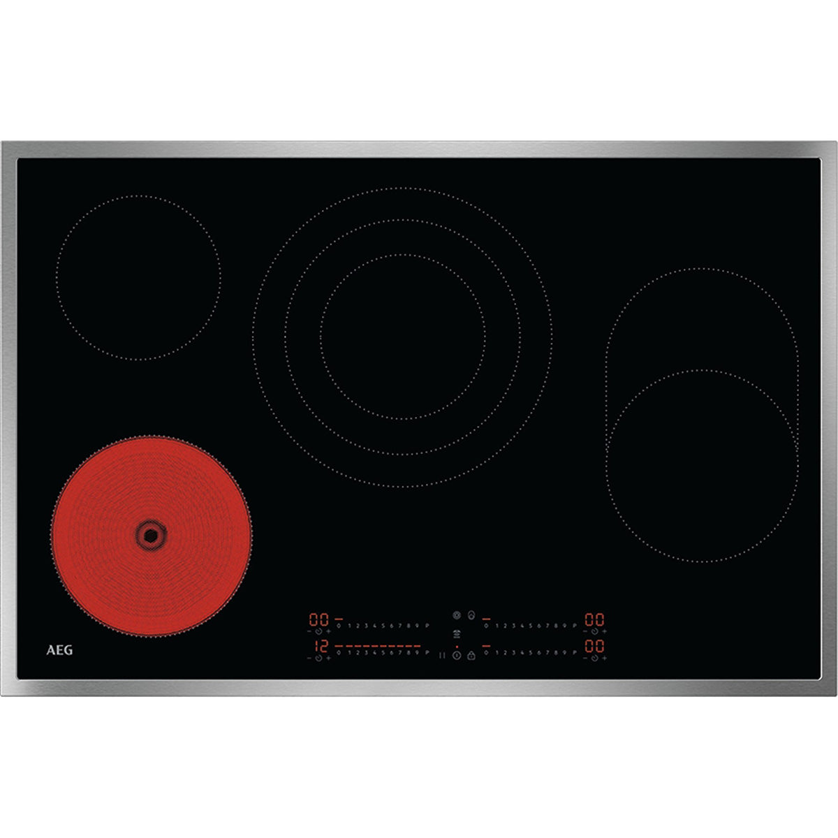AEG Glaskeramik- Strahlungskochfeld OHI84A07XB- autark- Edelstahlrahmen OHI84A07XB 89378