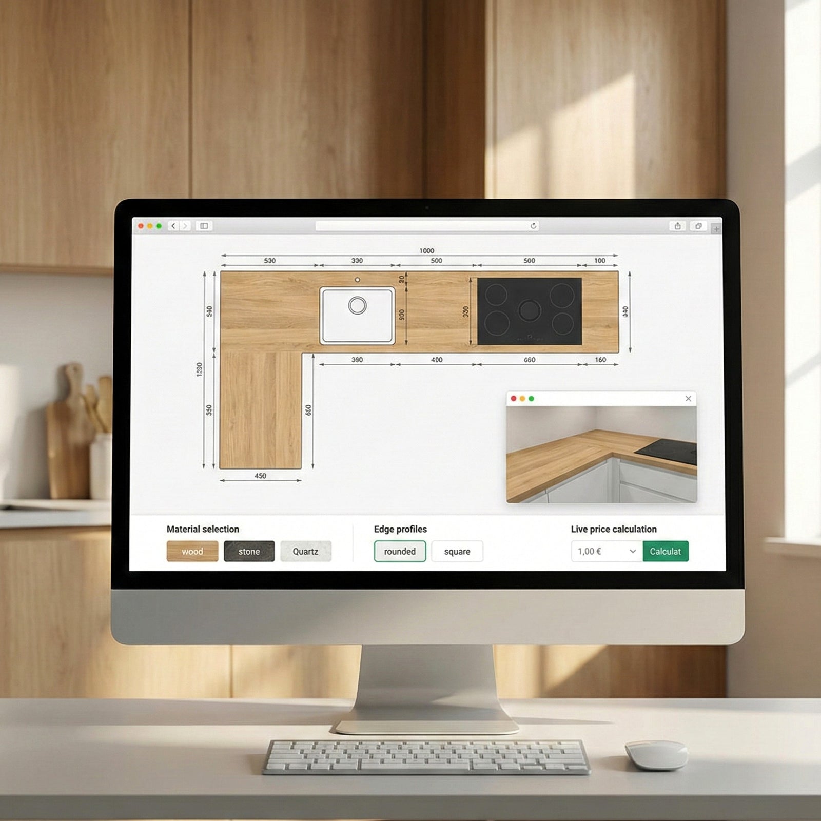 Arbeitsplatten Konfigurator nobilia Küchen bei TOP-SHELF.de