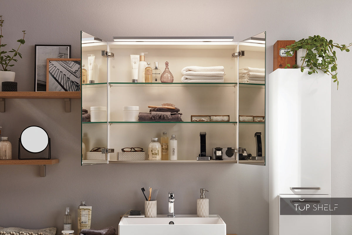 Bad-Spiegelschrank 80 cm mit 2 verspiegelten Türen