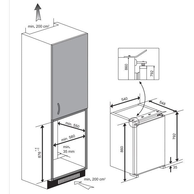 Beko Einbau-Kühlschrank  B1754N 110 Liter 86508