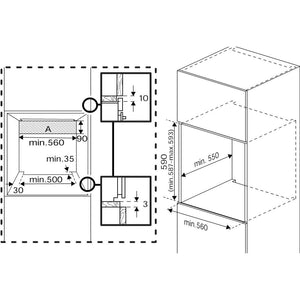 Beko BBIM174N0BE Einbau-Backofen, Sologerät, Schwarzglas, Hydrolyse Zeichnung