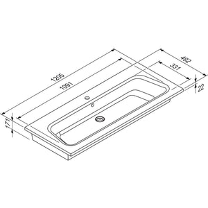 DISEGNO CERAMICA- Moebelwaschtisch LAVABO BLOB 1200- Keramik Weiss Hochglanz 87738 87738