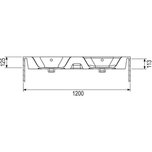 DISEGNO CERAMICA- Moebelwaschtisch LAVABO BLOB 1200 2 V mit 2 Becken- Keramik 87739 87739