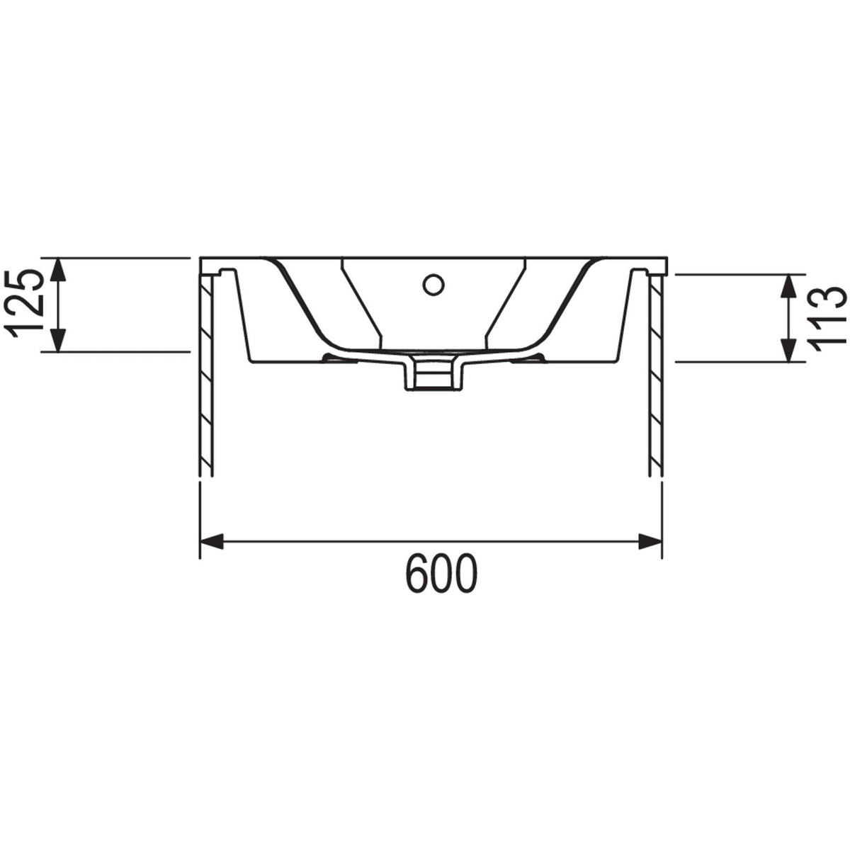 DISEGNO CERAMICA- Moebelwaschtisch LAVABO BLOB 600- Keramik Weiss Hochglanz 87736 87736