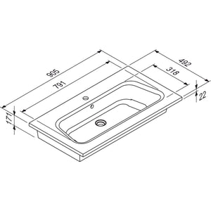 DISEGNO CERAMICA- Moebelwaschtisch LAVABO BLOB 900- Keramik Weiss Hochglanz 87737 87737