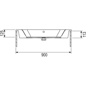 DISEGNO CERAMICA- Moebelwaschtisch LAVABO BLOB 900- Keramik Weiss Hochglanz 87737 87737