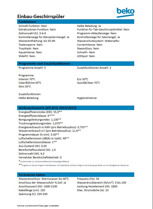 Datenblatt Hersteller 1