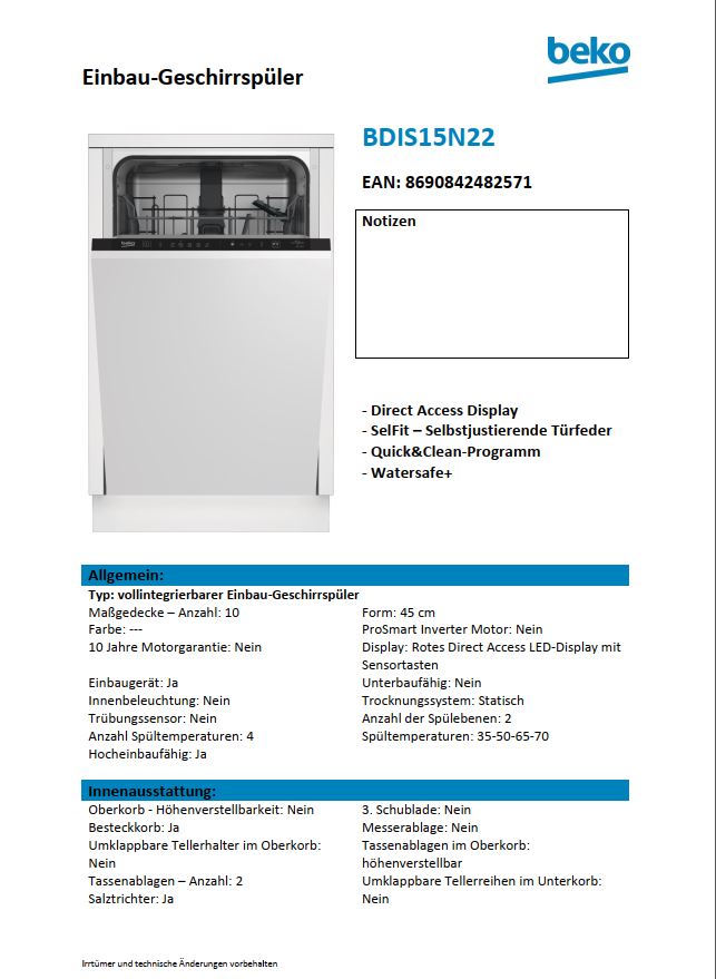 Datenblatt Hersteller