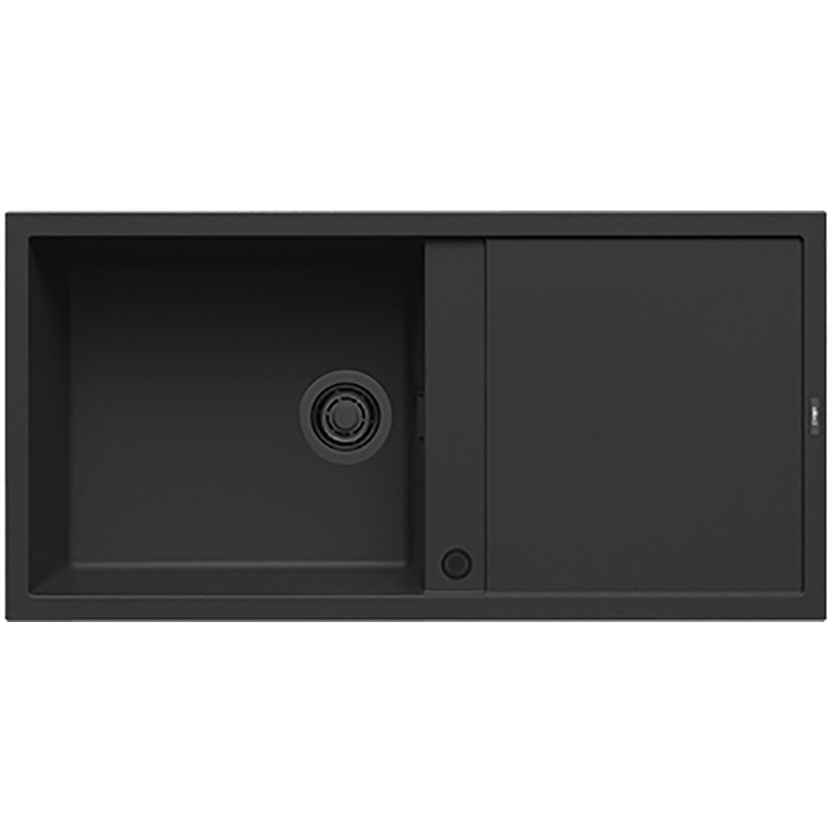 ELLECI- Einbauspuele Flat 480- aus KERATEK-- flaechenbuendiger Einbau moeglich Schwarz 87668 87668