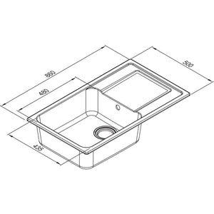 ELLECI- Einbauspuele Life 410- aus GRANITEK- Schwarz 87674 87674