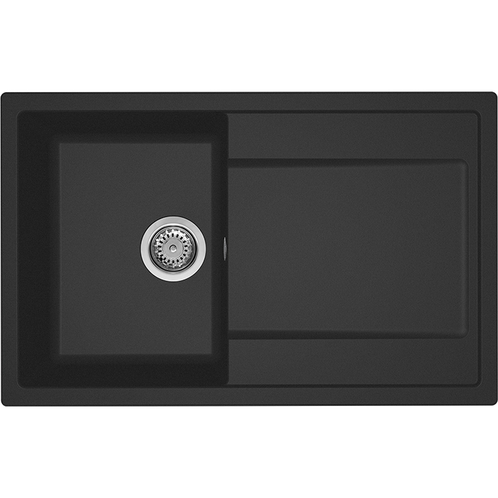 ELLECI: Fregadero empotrado Logik 300, de GRANITEK®, con grifo mezclador negro mate 87332 79 cm