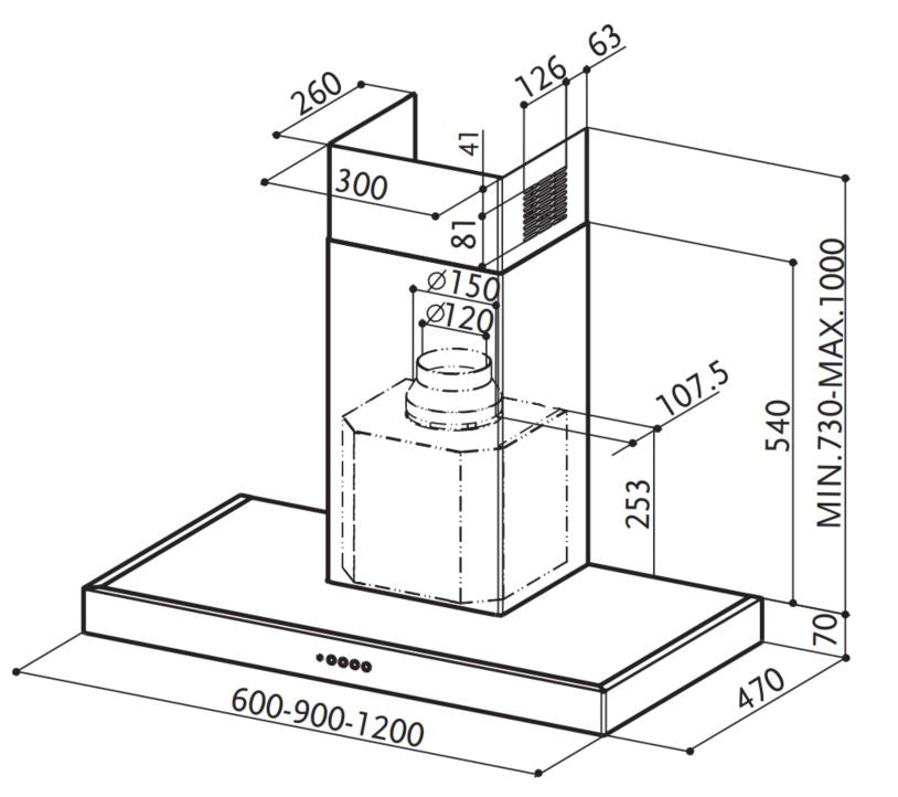 Wandhaube FABER EASY PB X A 60 LC Dunstabzugshaube