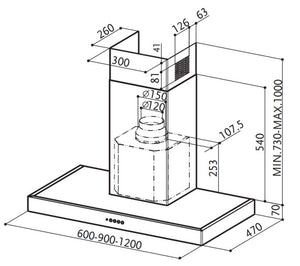 Wandhaube FABER EASY PB X A 60 LC Dunstabzugshaube