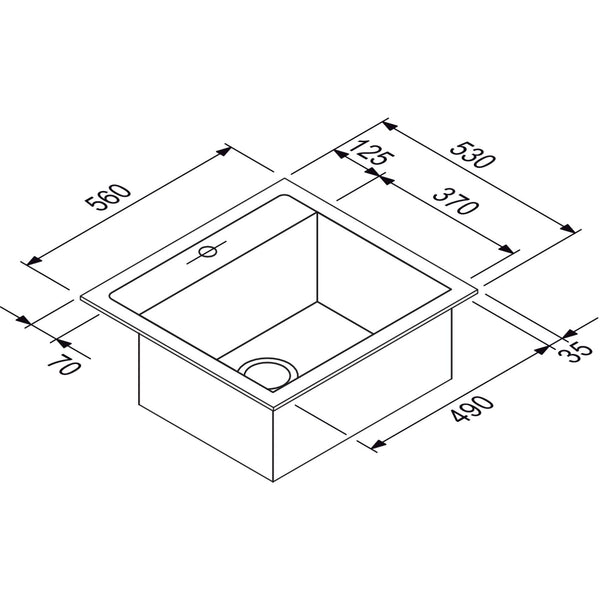 FRANKE: Inbouwspoelbak Sirius SID 610, van Tectonite Carbon 87516