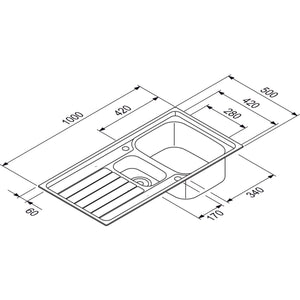 FRANKE- Einbauspuele Spark SKX 651- Edelstahl 87079 87079