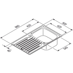 FRANKE Einbauspuele Antea AZN 611-86- Edelstahl seidenmatt 87062 87062