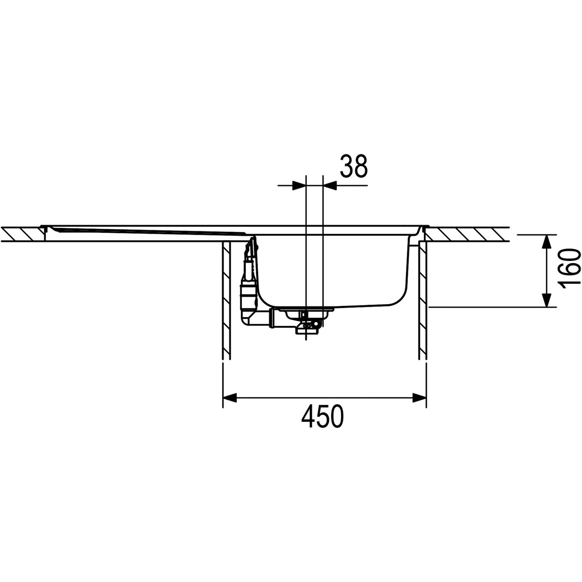 Franke Spülbecken Spark SKX 611-86 Edelstahl 86cm 87077 Einbauspüle Zeichnung