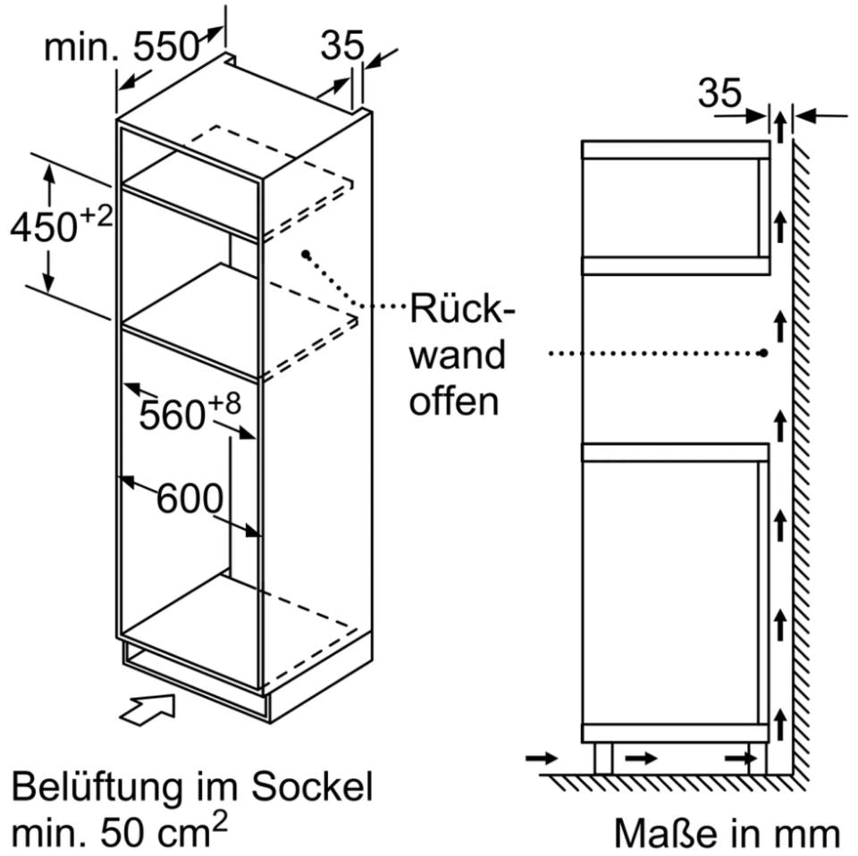 JUNKER Mikrowellen-Kompakt-Backofen JC4119961 Einbau Mikrowelle 45 CM schwarz