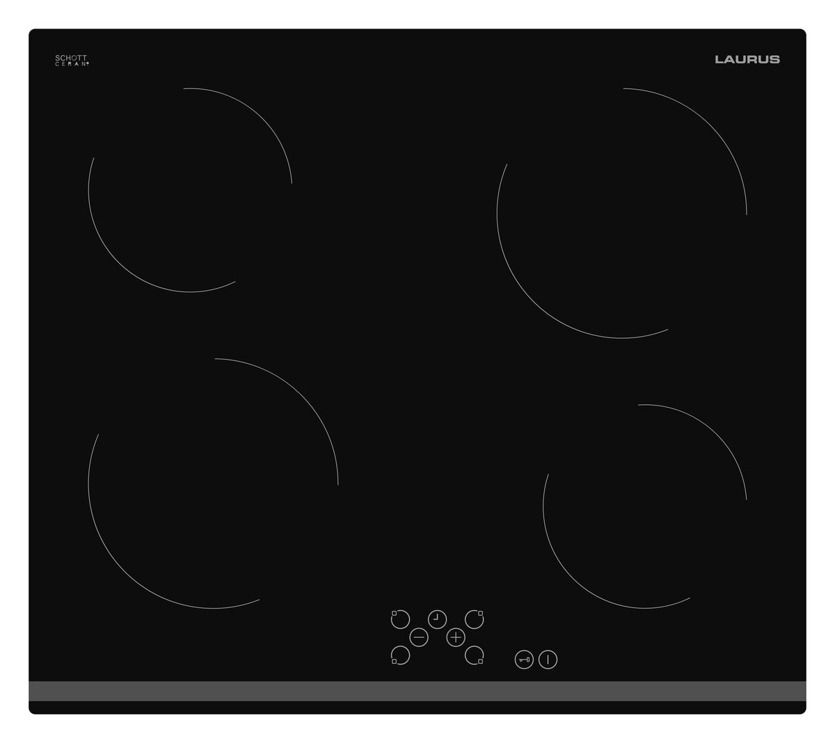 LAURUS Glaskeramik-Kochfeld LCA60 60 cm Solo schwarz rahmenlos