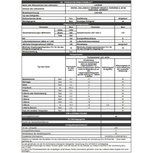 LAURUS LKG122E Einbau-Kühlschrank  Kühl-Gefrierkombination 60 cm 123 cm Nische Datenblatt
