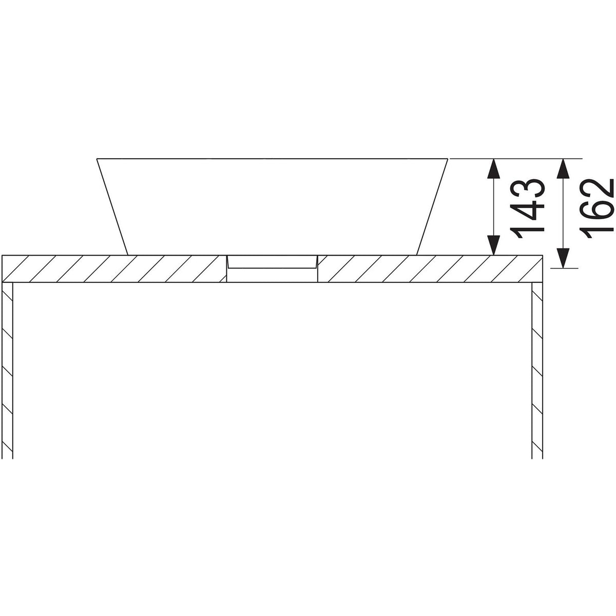 MARMITE- Aufbauwaschtisch WB 0002 W 520C ICC- Mineral Composite Weiss Hochglanz 87727 87727