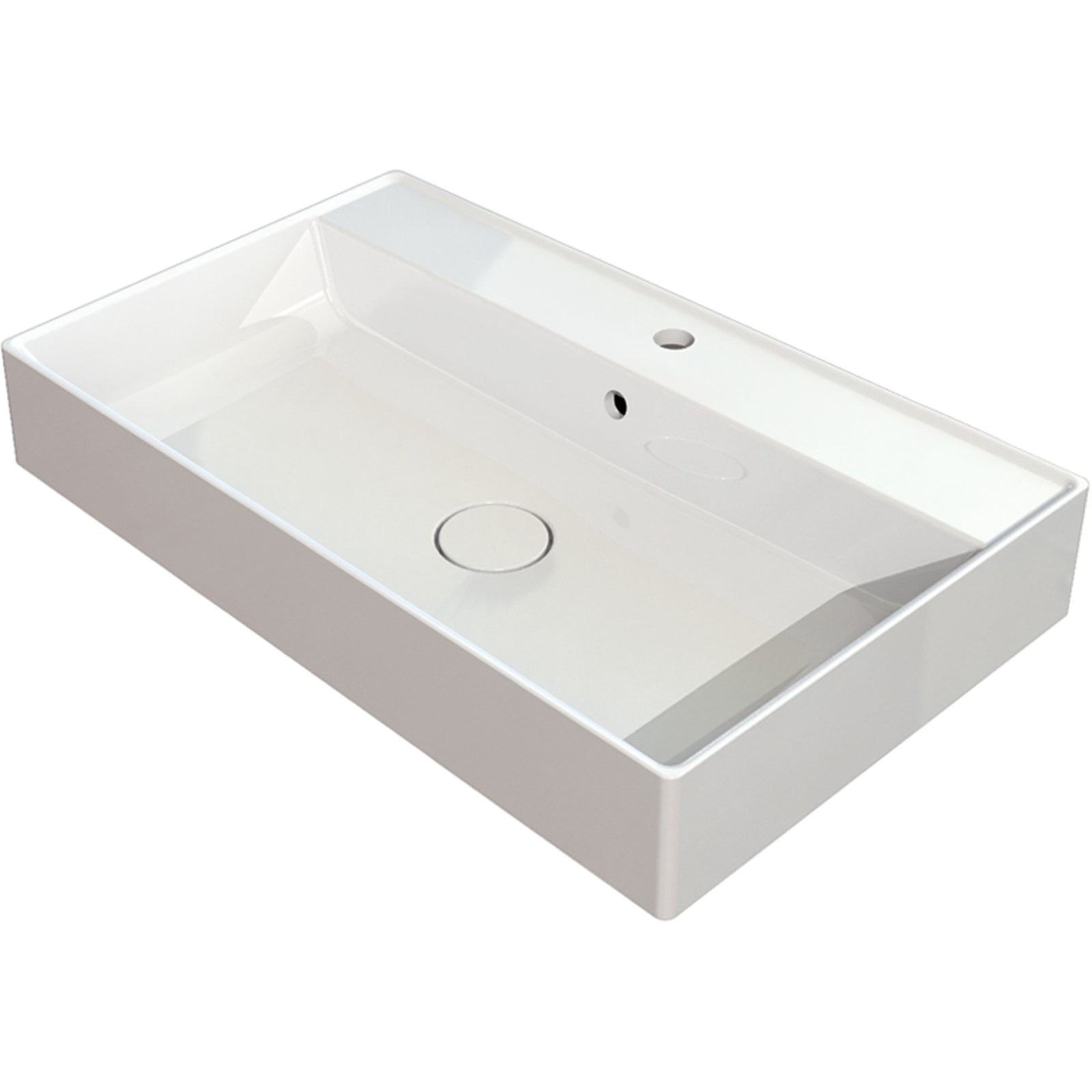 MARMITE: Opbouwwastafel WB 0517 C 800C, mineraalcomposiet wit hoogglans 87729 80 cm