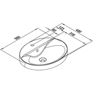 MARMITE- Halbeinbau- Aufbauwaschtisch- OVAX 550C- Mineral Composite Weiss 87793 87793
