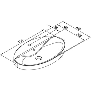 MARMITE- Halbeinbau- Aufbauwaschtisch- OVAX 710C- Mineral Composite Weiss 87794 87794