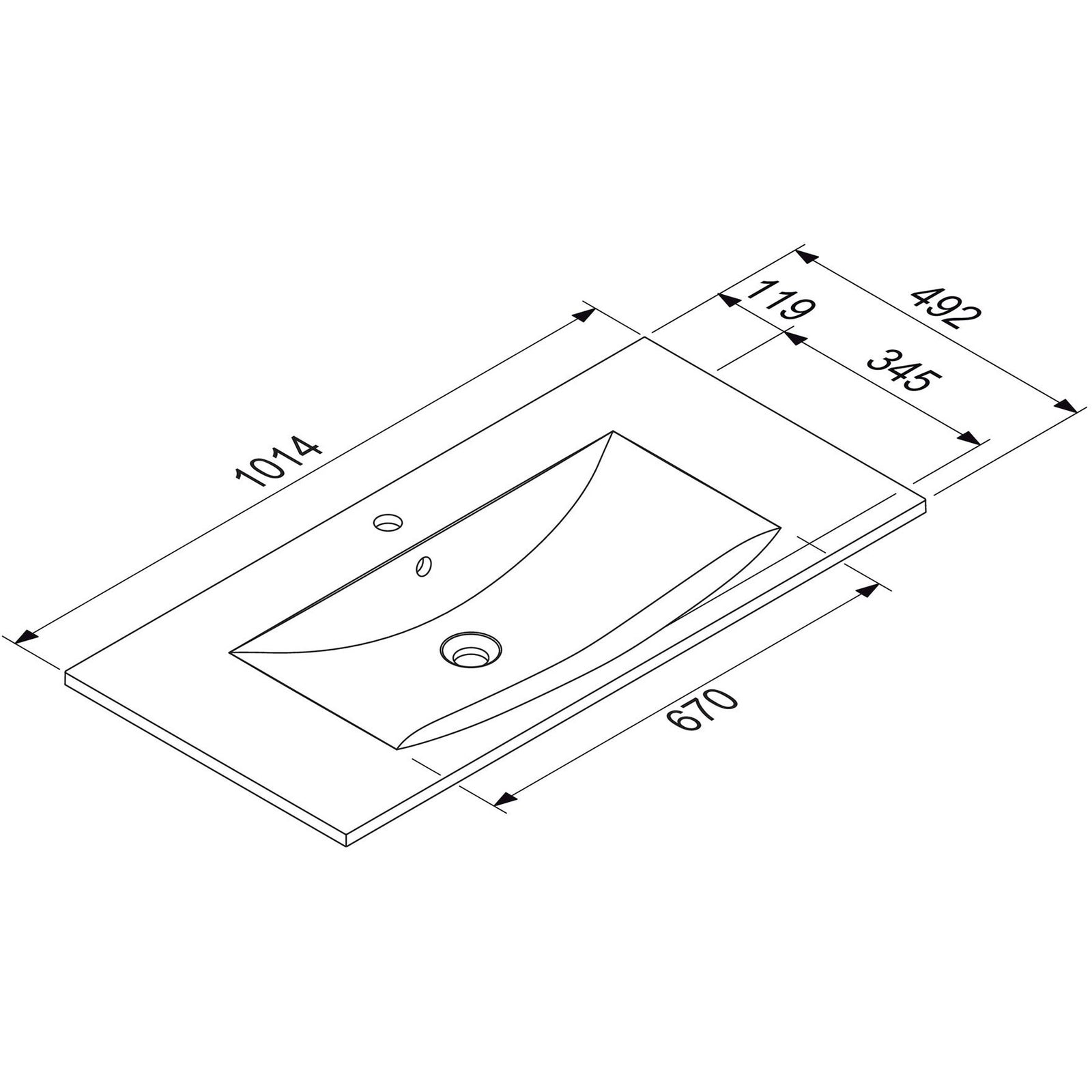 MARMITE- Moebelwaschtisch MEGX 1000C- Mineral Composite Weiss Hochglanz 87710 87710