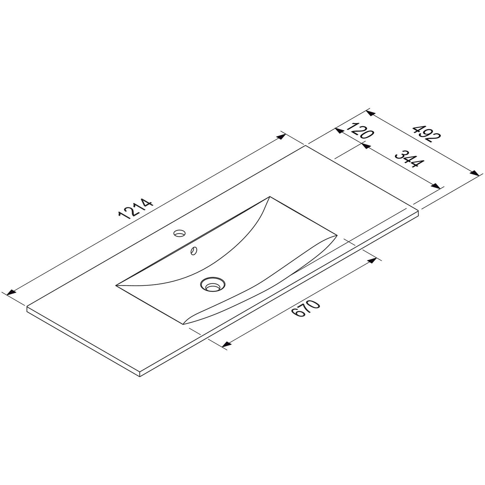 MARMITE- Moebelwaschtisch MEGX 1200C- Mineral Composite Weiss Hochglanz 87712 87712