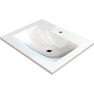 MARMITE- Moebelwaschtisch MEGX 600C ICC- Mineral Composite- ohne Ueberlauf Weiss Hochglanz 87707 87707