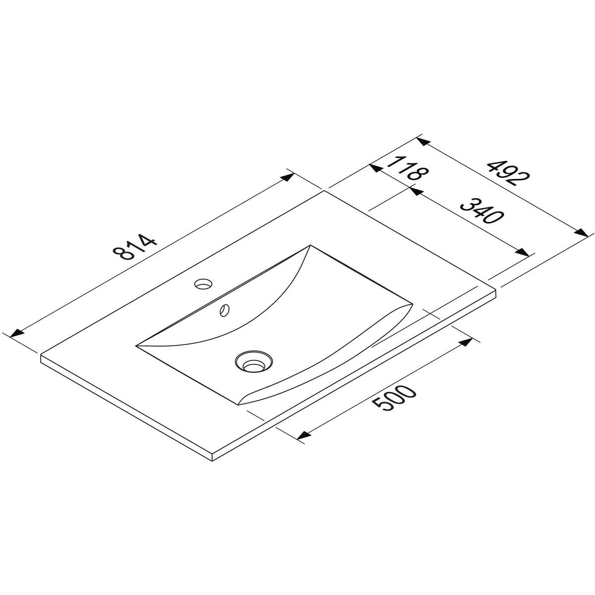 MARMITE- Moebelwaschtisch MEGX 800C- Mineral Composite Weiss Hochglanz 87708 87708