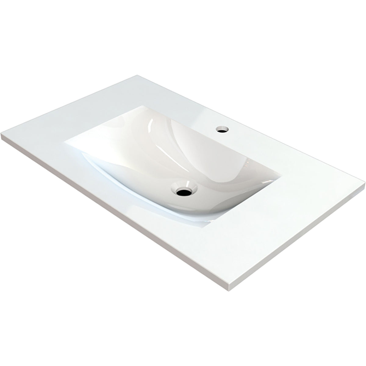 MARMITE- Moebelwaschtisch MEGX 800C ICC- Mineral Composite- ohne Ueberlauf Weiss Hochglanz 87709 87709