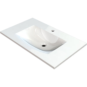 MARMITE- Moebelwaschtisch MEGX 800C ICC- Mineral Composite- ohne Ueberlauf Weiss Hochglanz 87709 87709