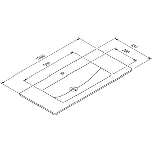 MARMITE- Moebelwaschtisch NobX 1060- Mineral Composite- ohne Ueberlauf Weiss Hochglanz 87742 87742