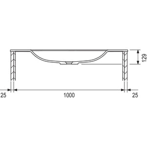 MARMITE- Moebelwaschtisch NobX 1060- Mineral Composite- ohne Ueberlauf Weiss Hochglanz 87742 87742