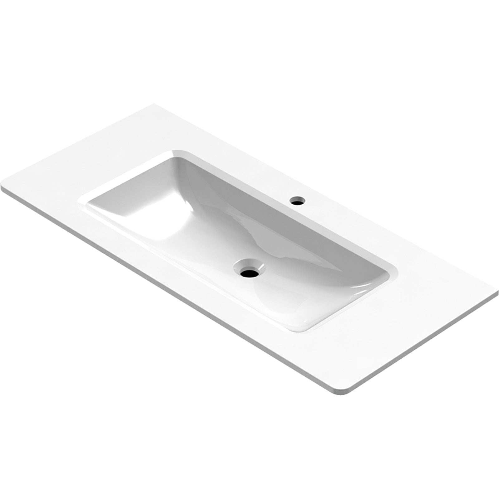 MARMITE : Meuble vasque NobX 1060, composite minéral, sans trop-plein blanc brillant 87742 106 cm