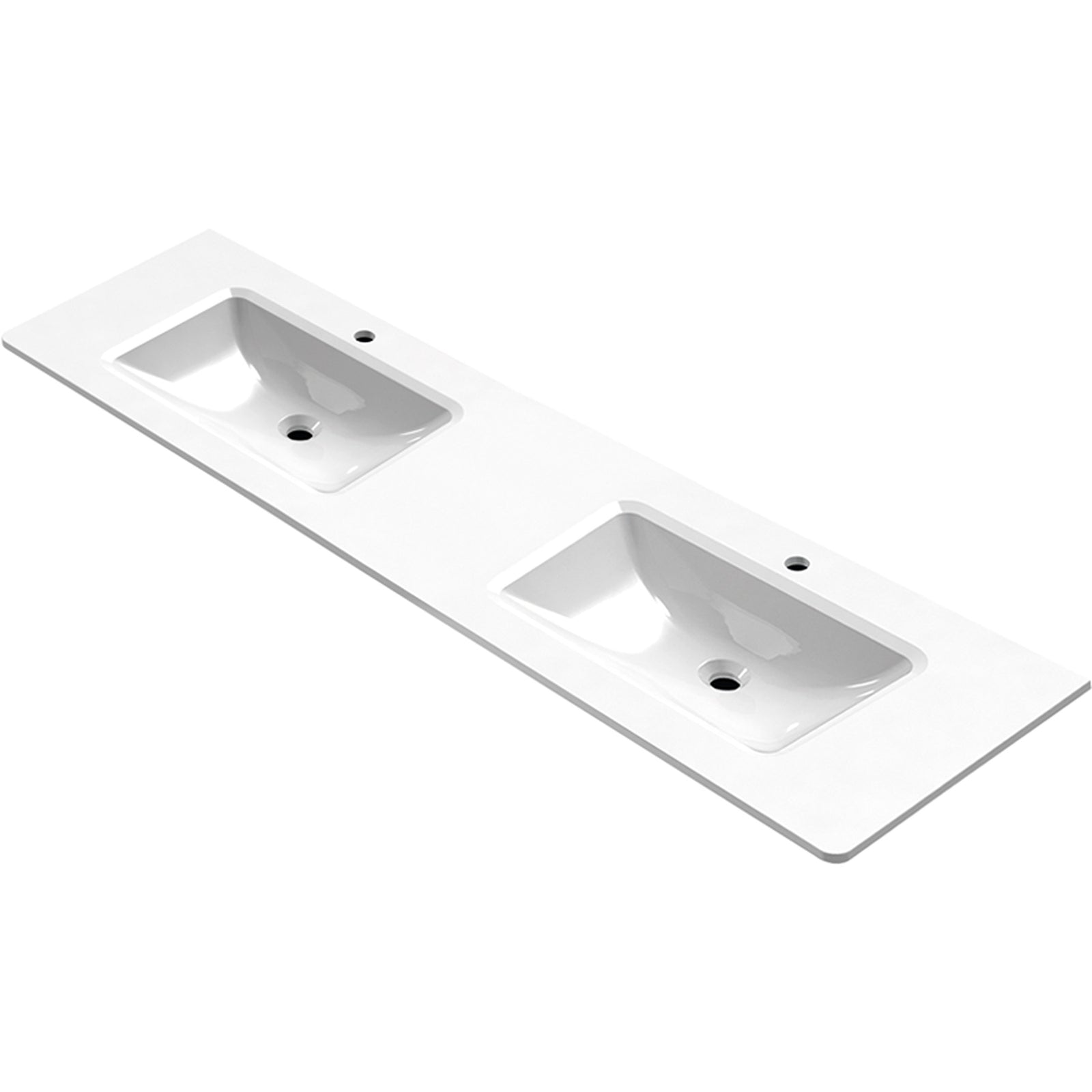 MARMITE: meubelwastafel NobX 1660 D met 2 kommen, mineraalcomposiet, zonder overloop wit 87745 166 cm