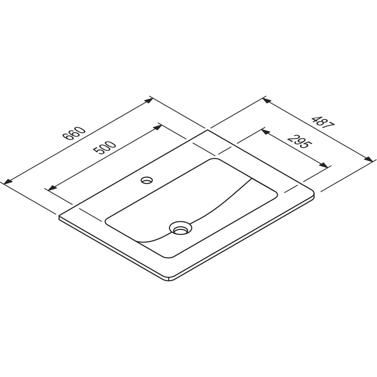 MARMITE- Moebelwaschtisch NobX 660- Mineral Composite- ohne Ueberlauf Weiss Hochglanz 87740 87740