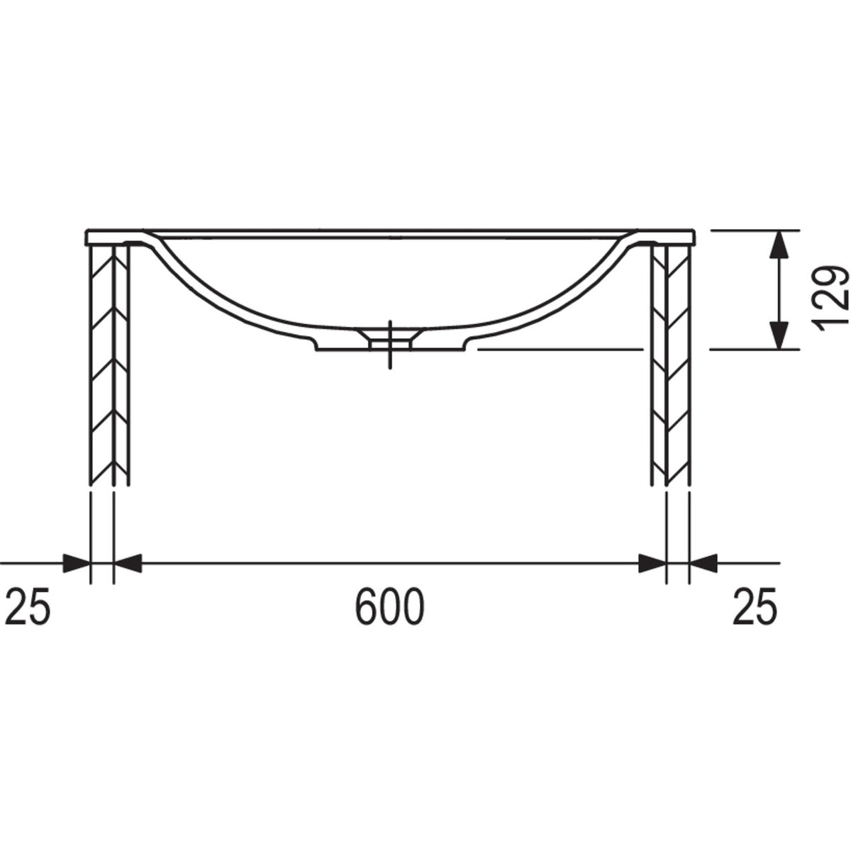 MARMITE- Moebelwaschtisch NobX 660- Mineral Composite- ohne Ueberlauf Weiss Hochglanz 87740 87740